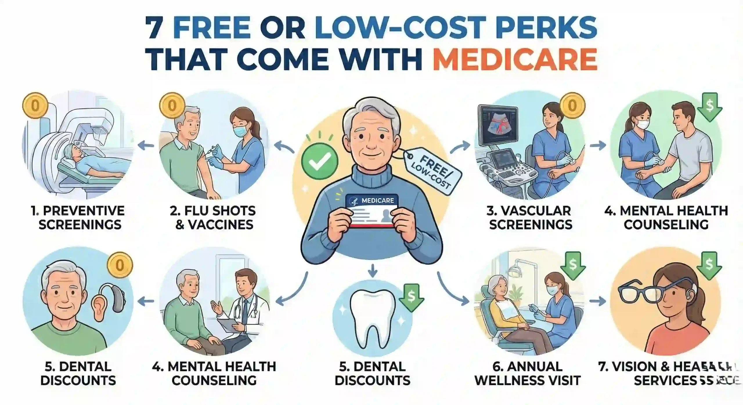 7 Free or Low-Cost Perks That Come With Medicare
